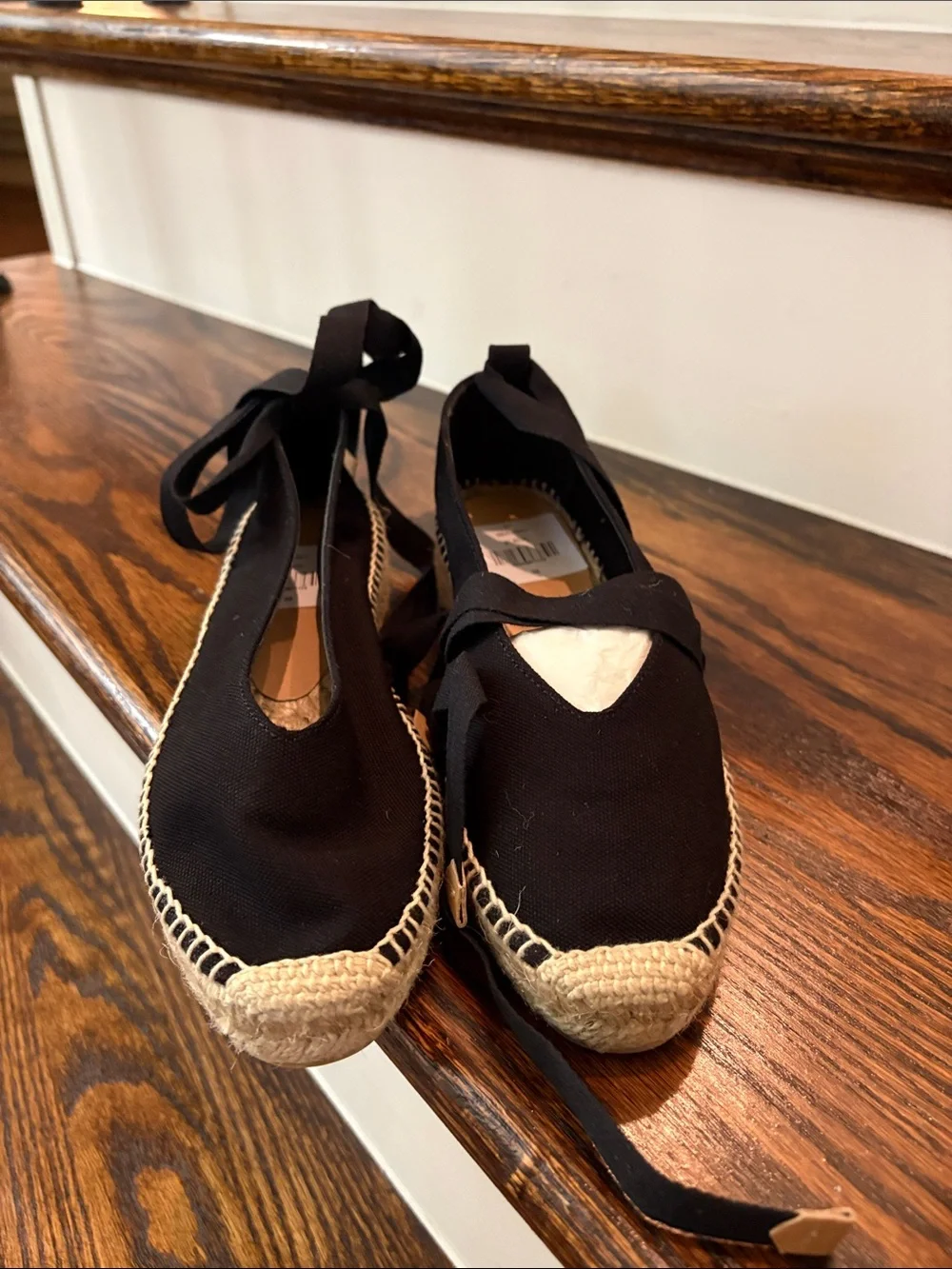 Black Canvas Espadrille Flats